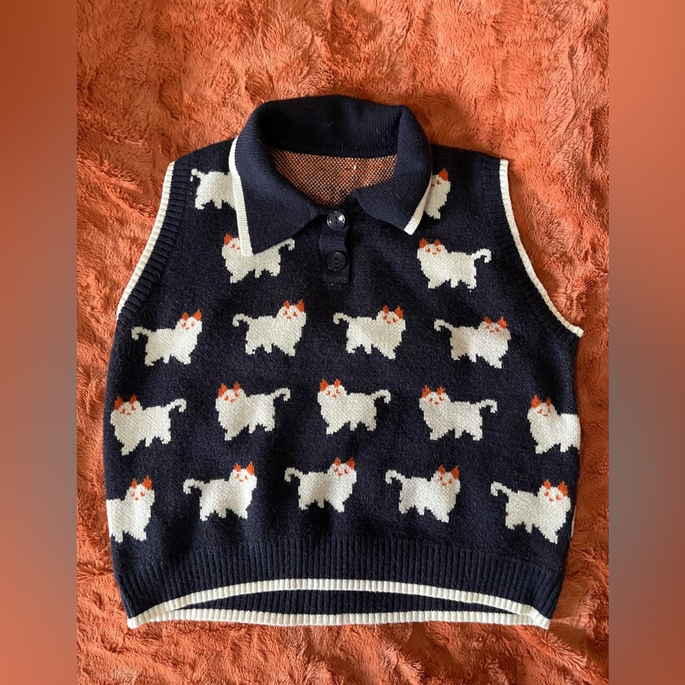 CIDER SZ XL Vest w/ Cat print!